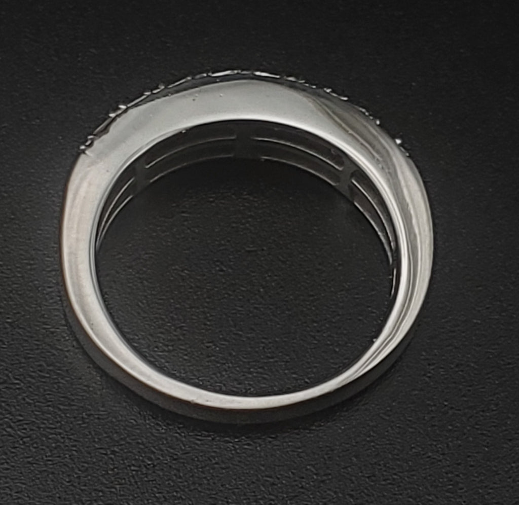 Vintage Baguette Diamonds Sterling Silver Band - Size 7