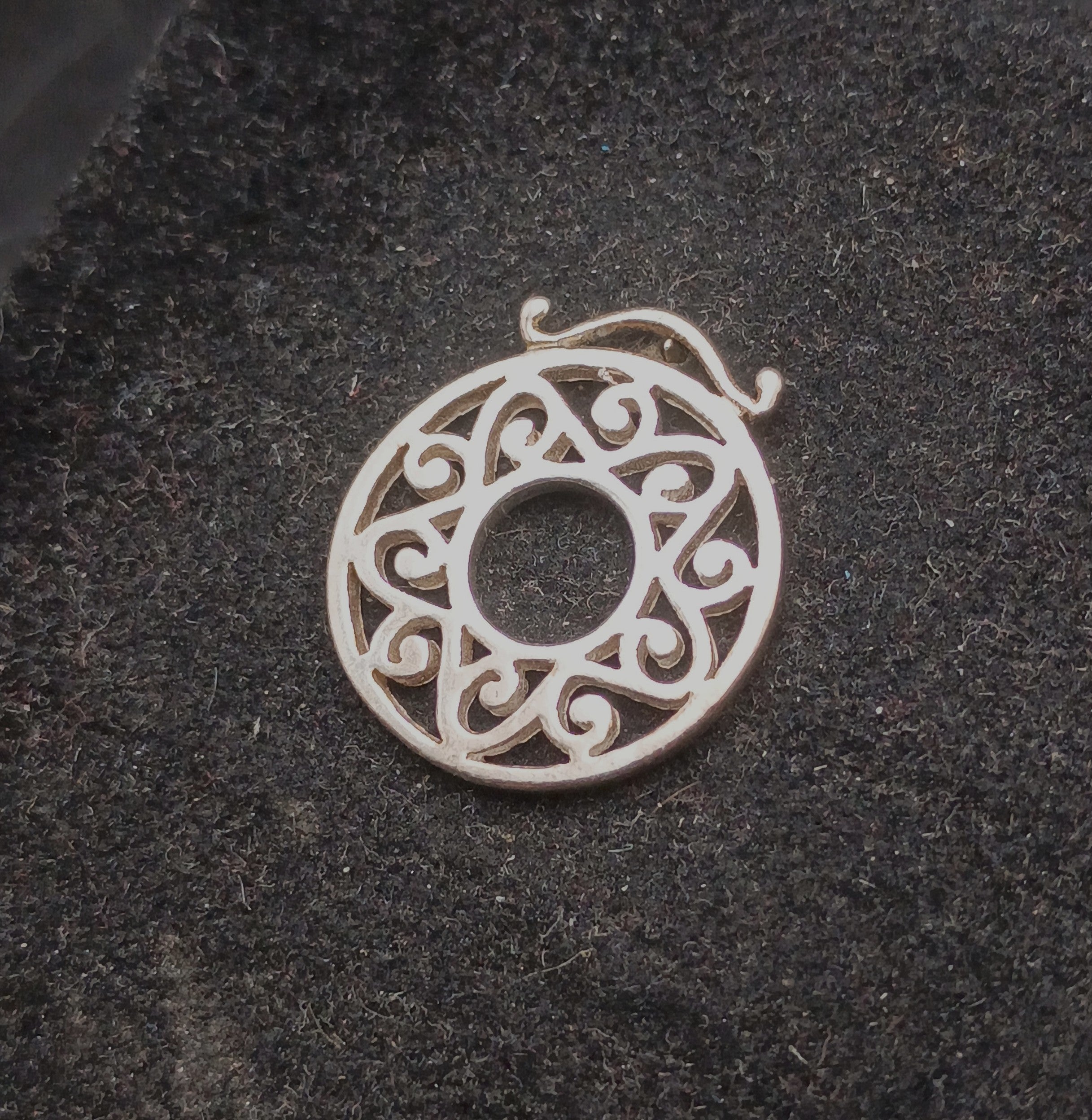 Vintage Sterling Silver Pierced Design Pendant