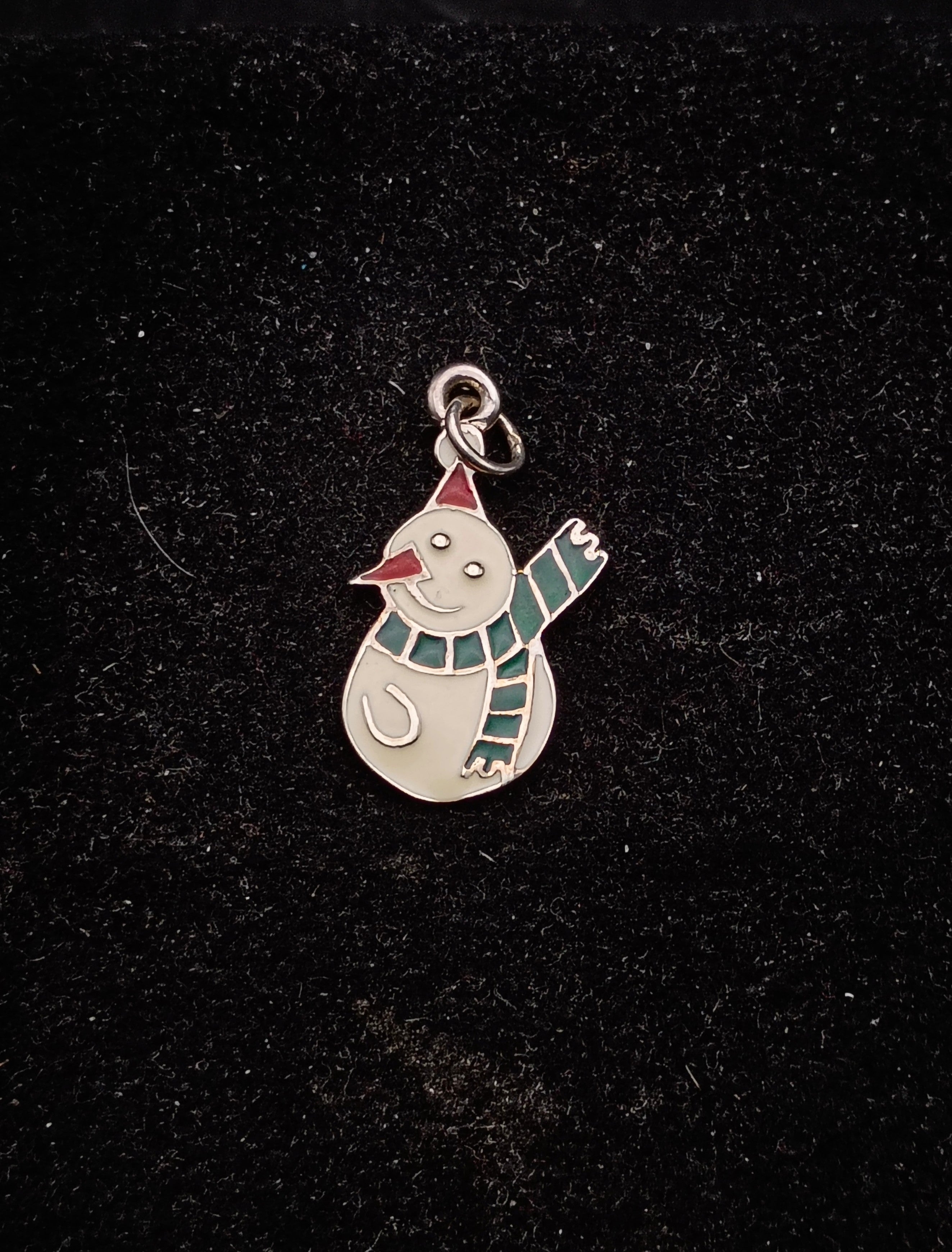 Vintage Sterling Silver Snowman Charm