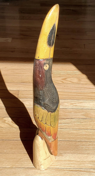 Hand Carved Wood Toucan Sculpture