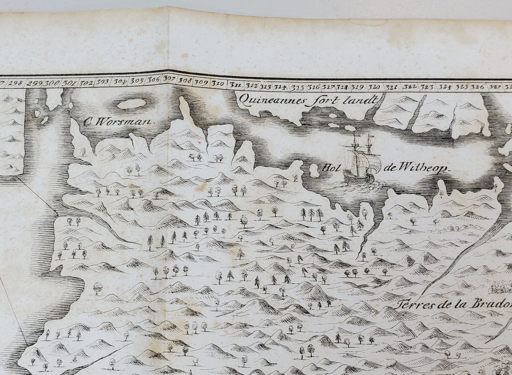 Antique "Champlain's Map of New France 1632" 1850 Facsimile