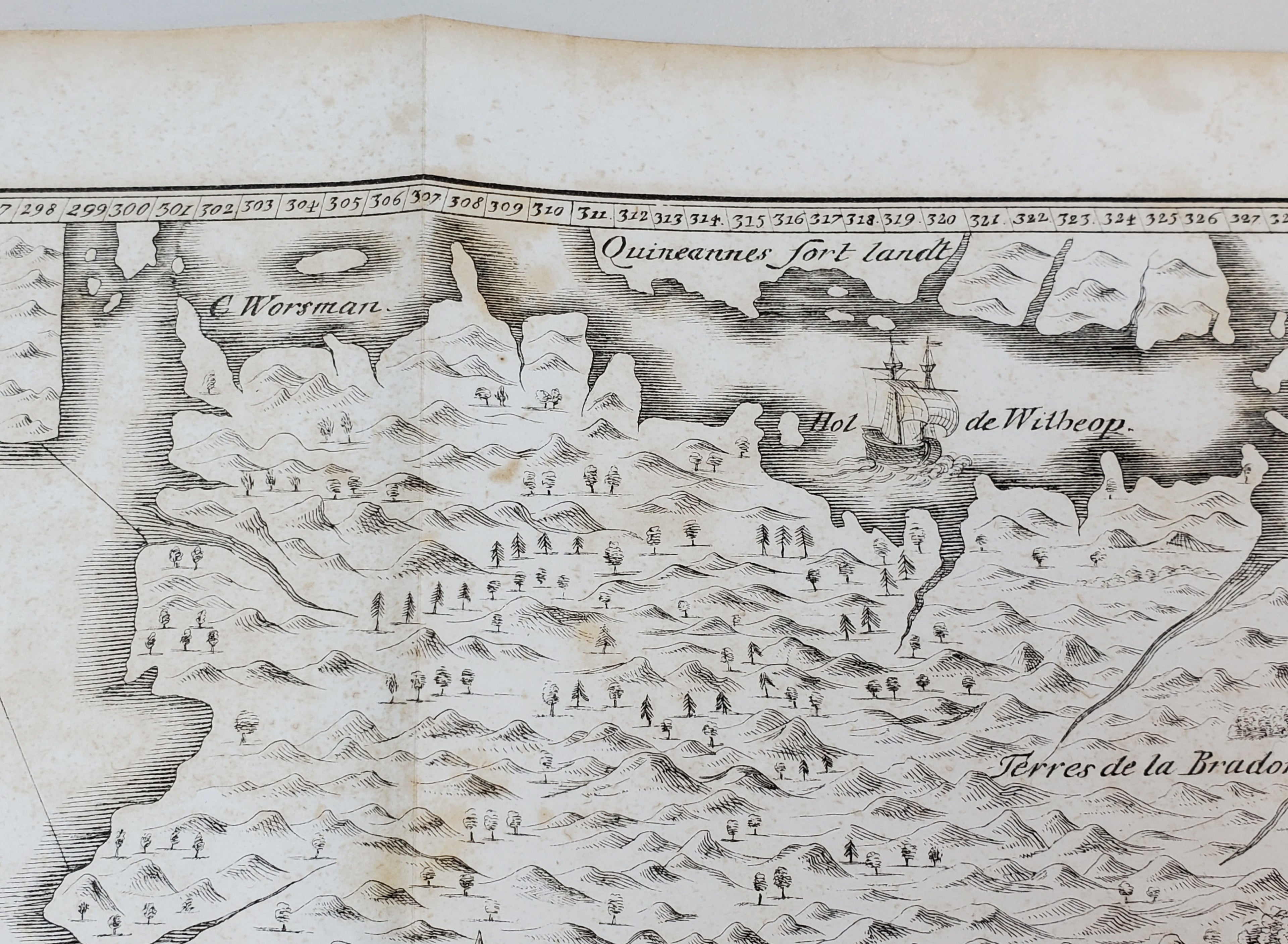 Antique "Champlain's Map of New France 1632" 1850 Facsimile