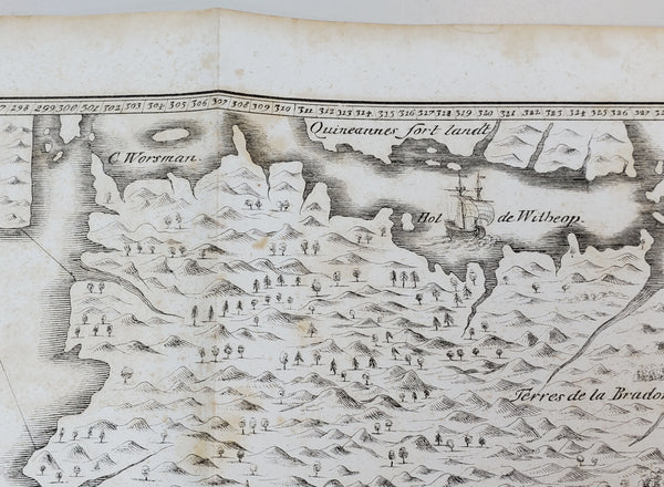 Antique "Champlain's Map of New France 1632" 1850 Facsimile