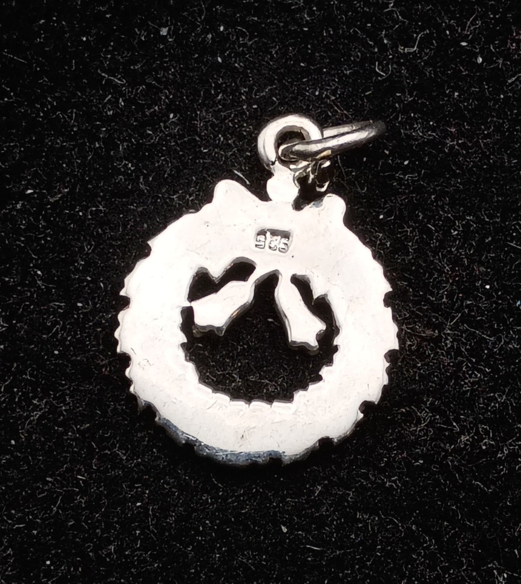 Vintage Sterling Silver Christmas Wreath Charm