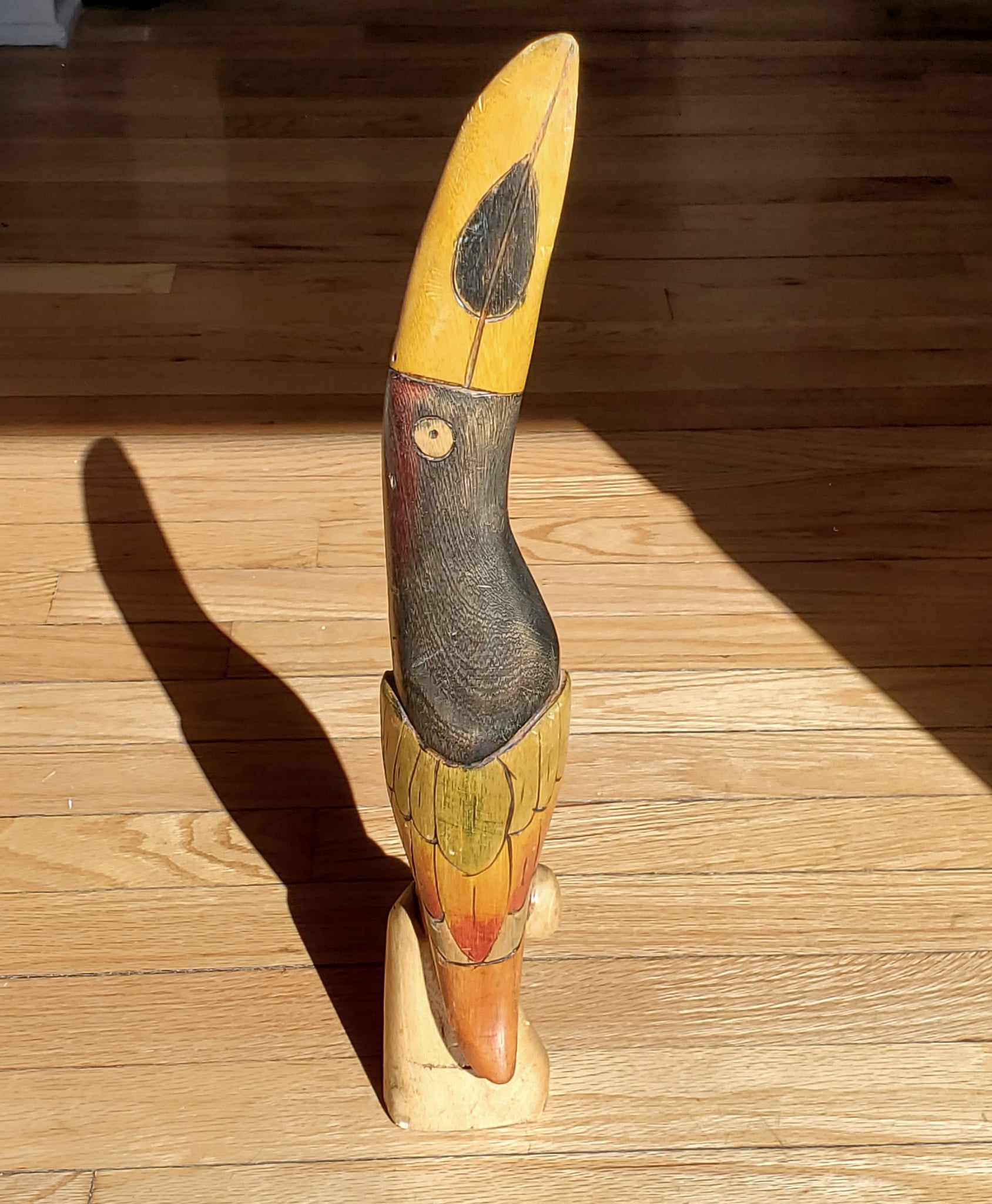 Hand Carved Wood Toucan Sculpture