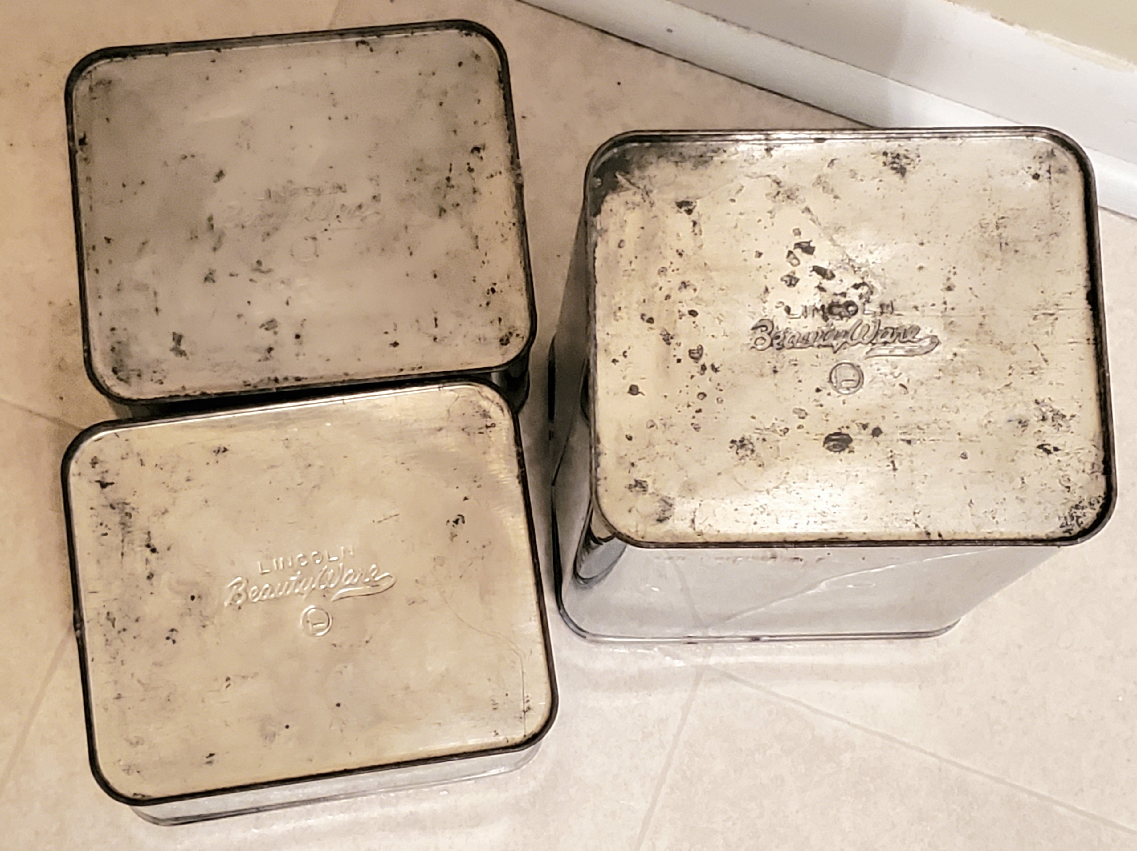 Vintage Lincoln Beautyware Chrome Kitchen Canisters