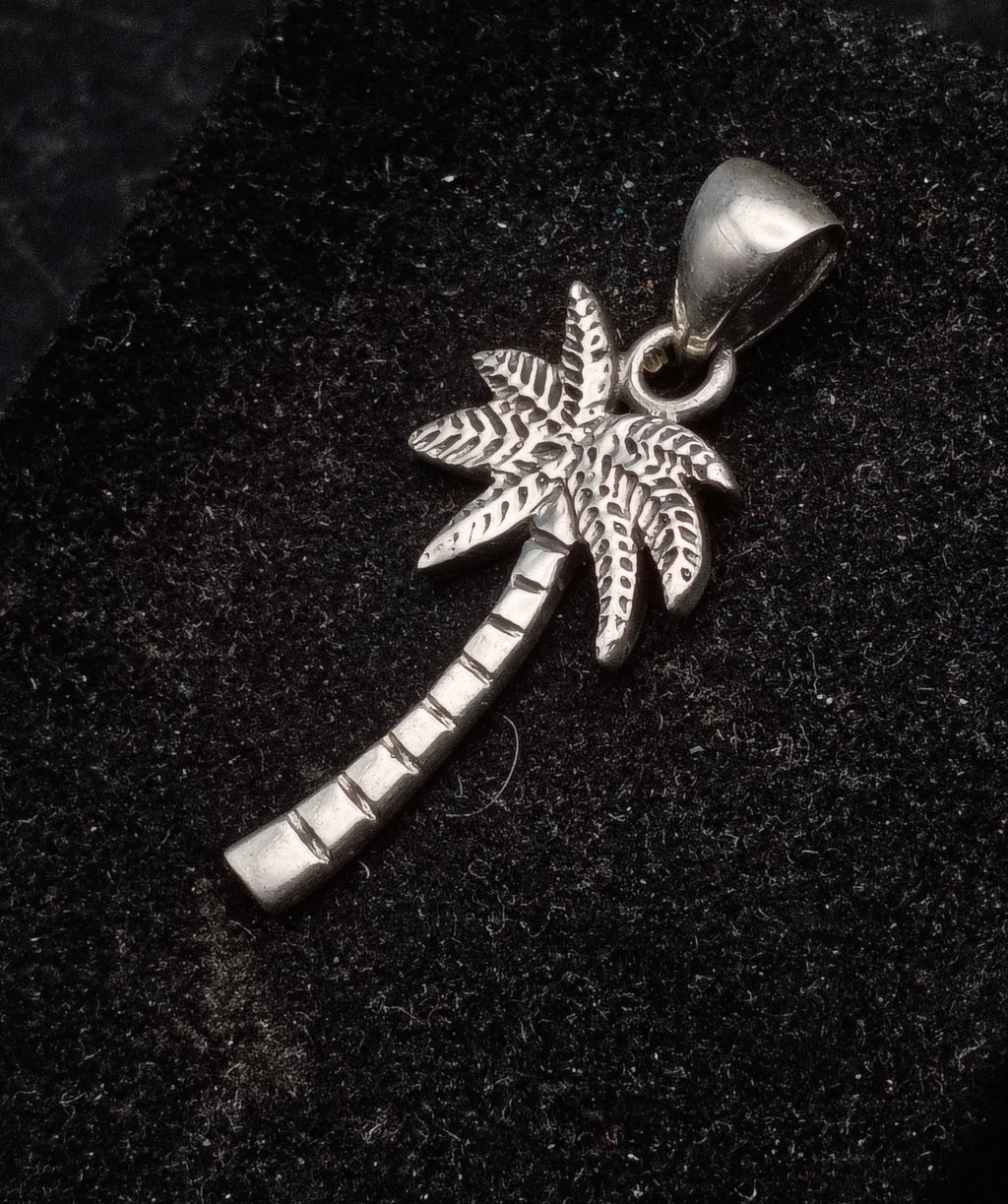 Vintage Sterling Silver Palm Tree Pendant