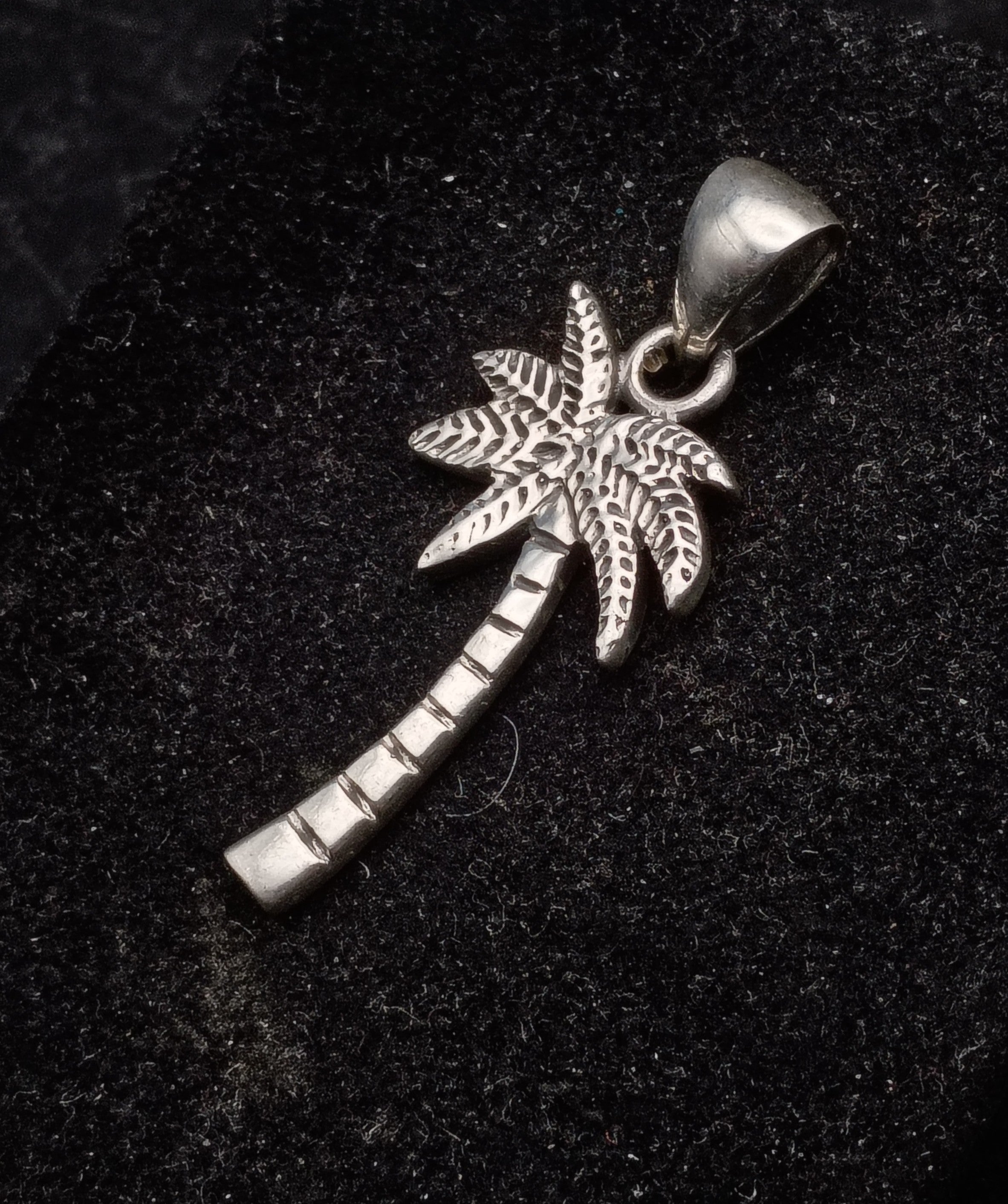 Vintage Sterling Silver Palm Tree Pendant