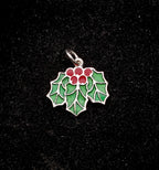 Vintage Sterling Silver Holly Leaves and Berries Charm