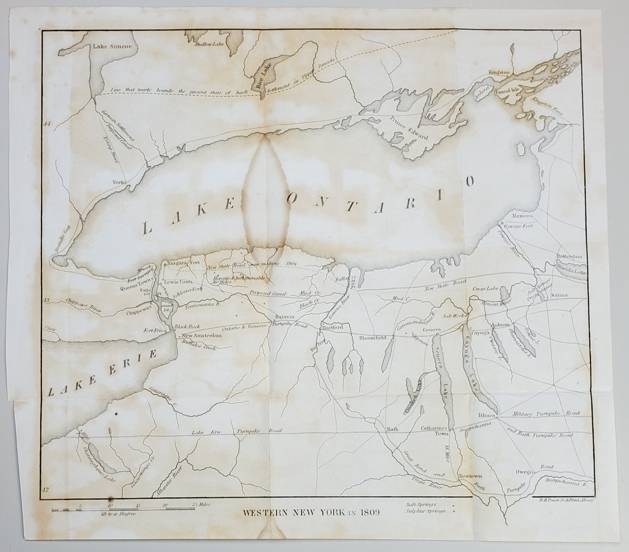 Antique "Western New York in 1809" Map