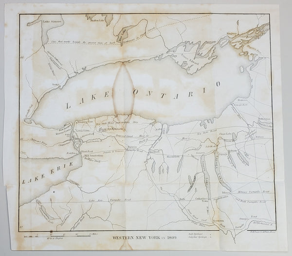 Antique "Western New York in 1809" Map