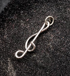 Vintage Sterling Silver Wire Treble Clef Pendant