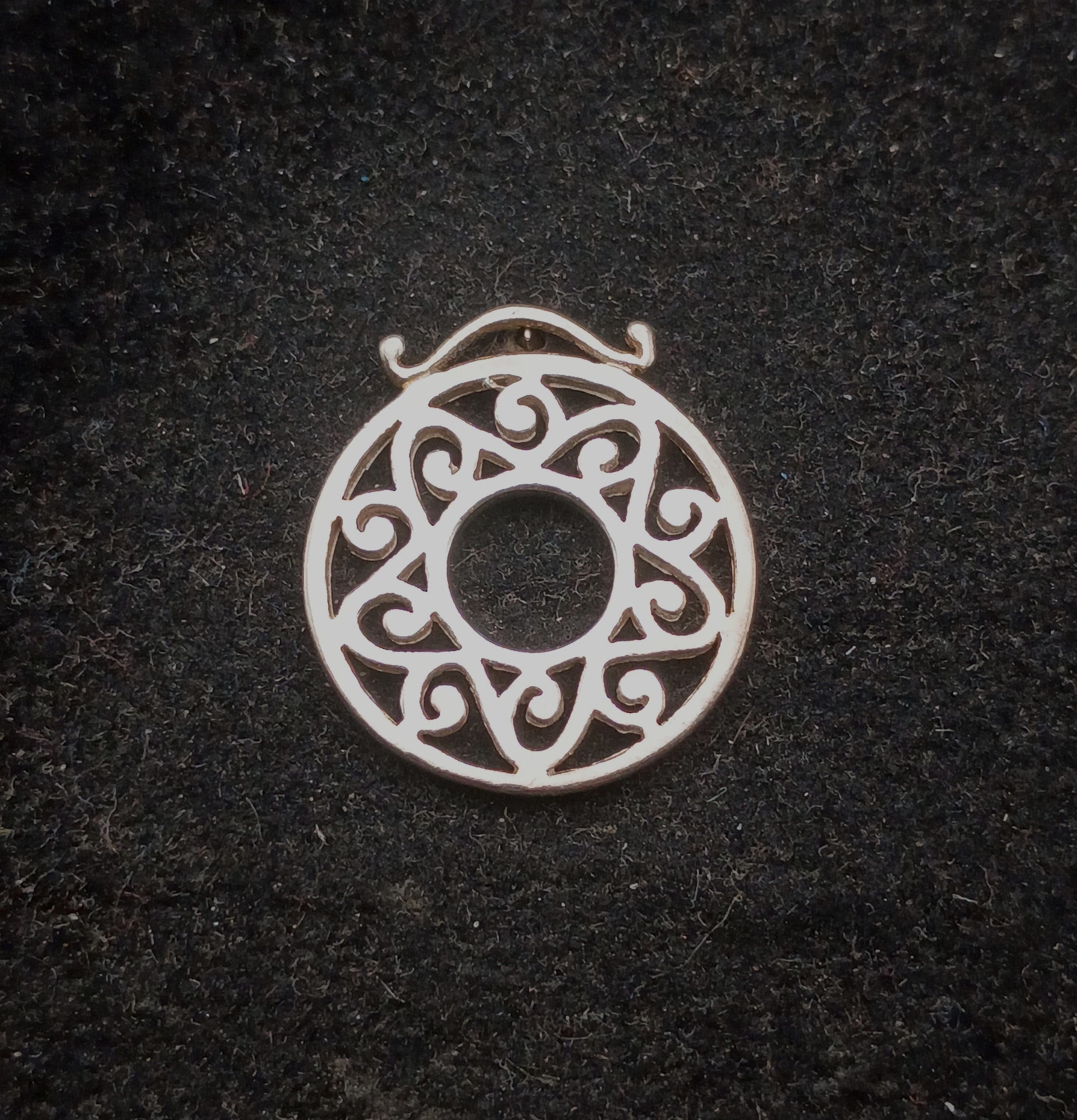 Vintage Sterling Silver Pierced Design Pendant
