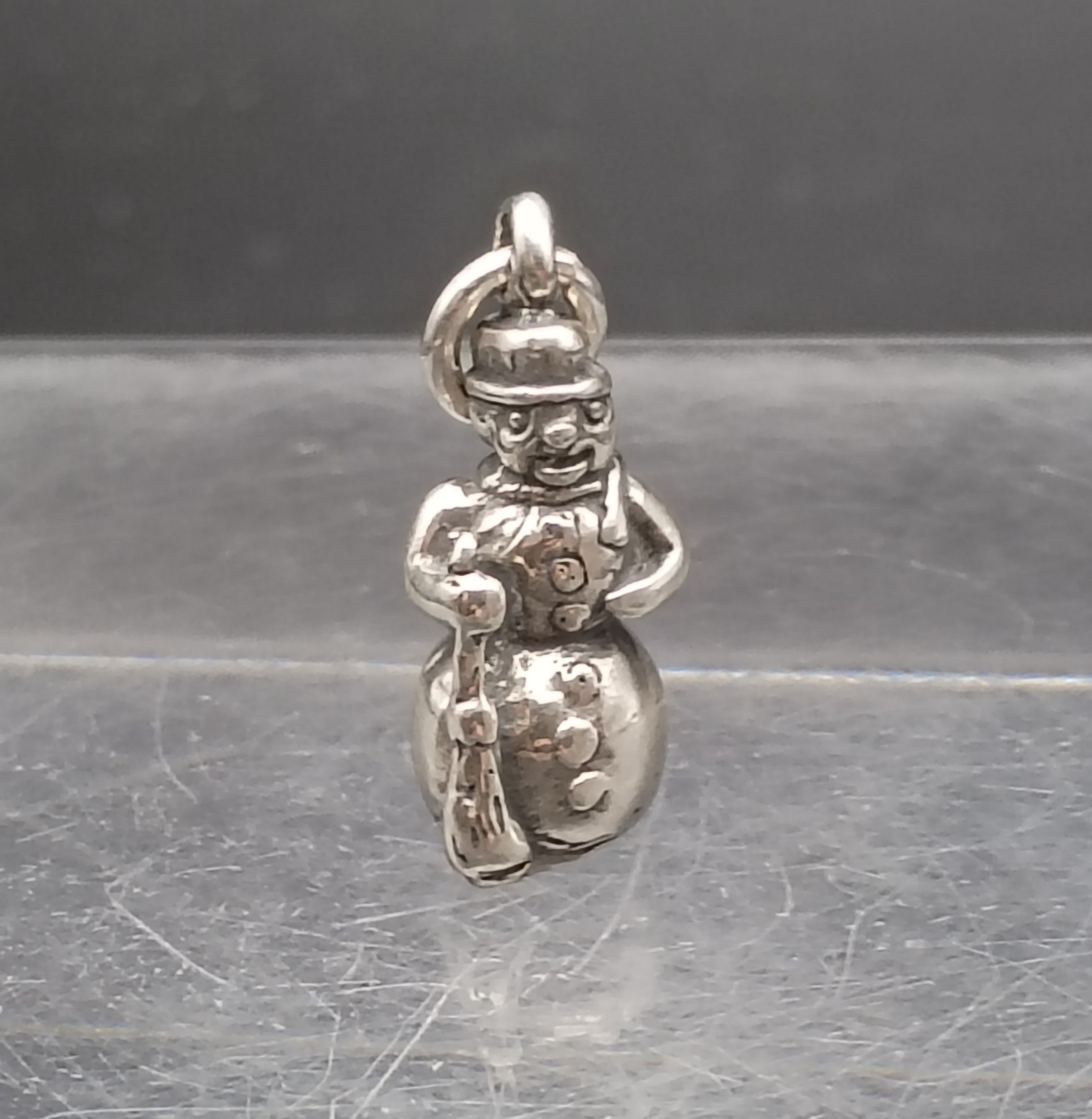 Vintage Sterling Silver 3-D Snowman Charm