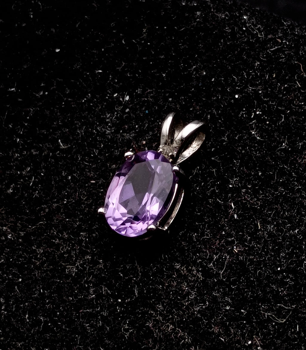 Vintage Amethyst Silver Plated Pendant