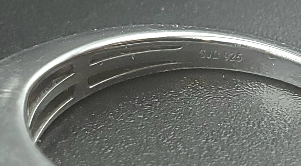 Vintage Baguette Diamonds Sterling Silver Band - Size 7
