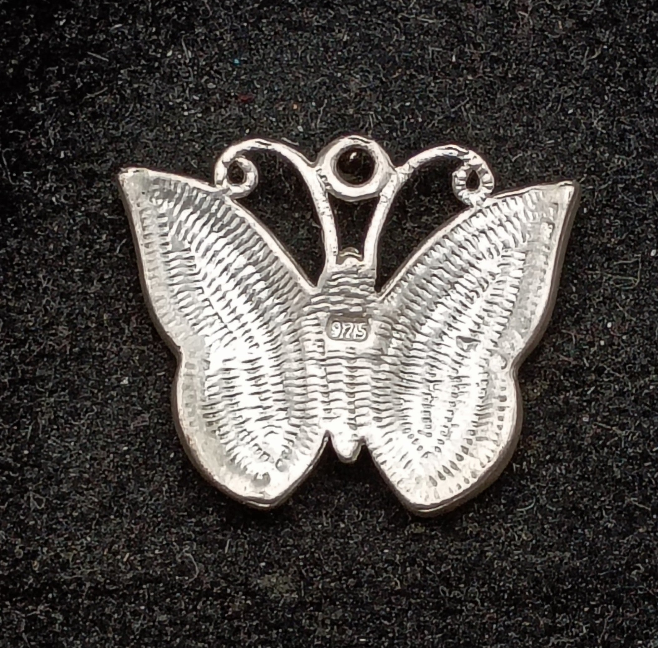 Sterling Silver and Enamel Butterfly Pendant
