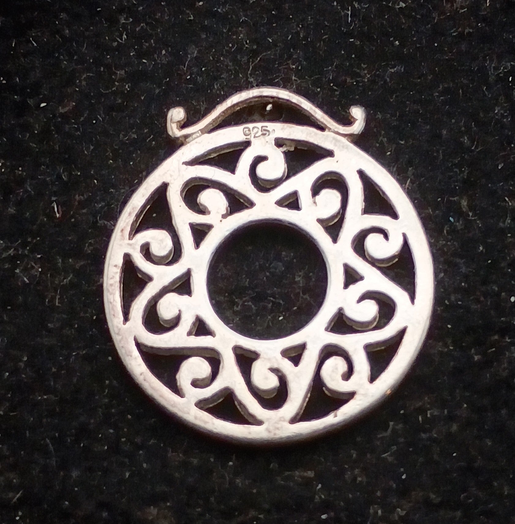 Vintage Sterling Silver Pierced Design Pendant