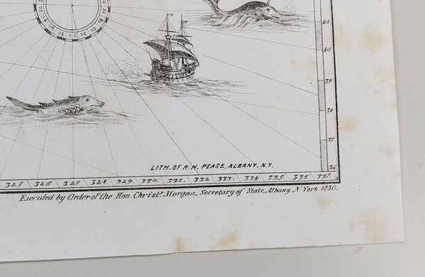 Antique "Champlain's Map of New France 1632" 1850 Facsimile