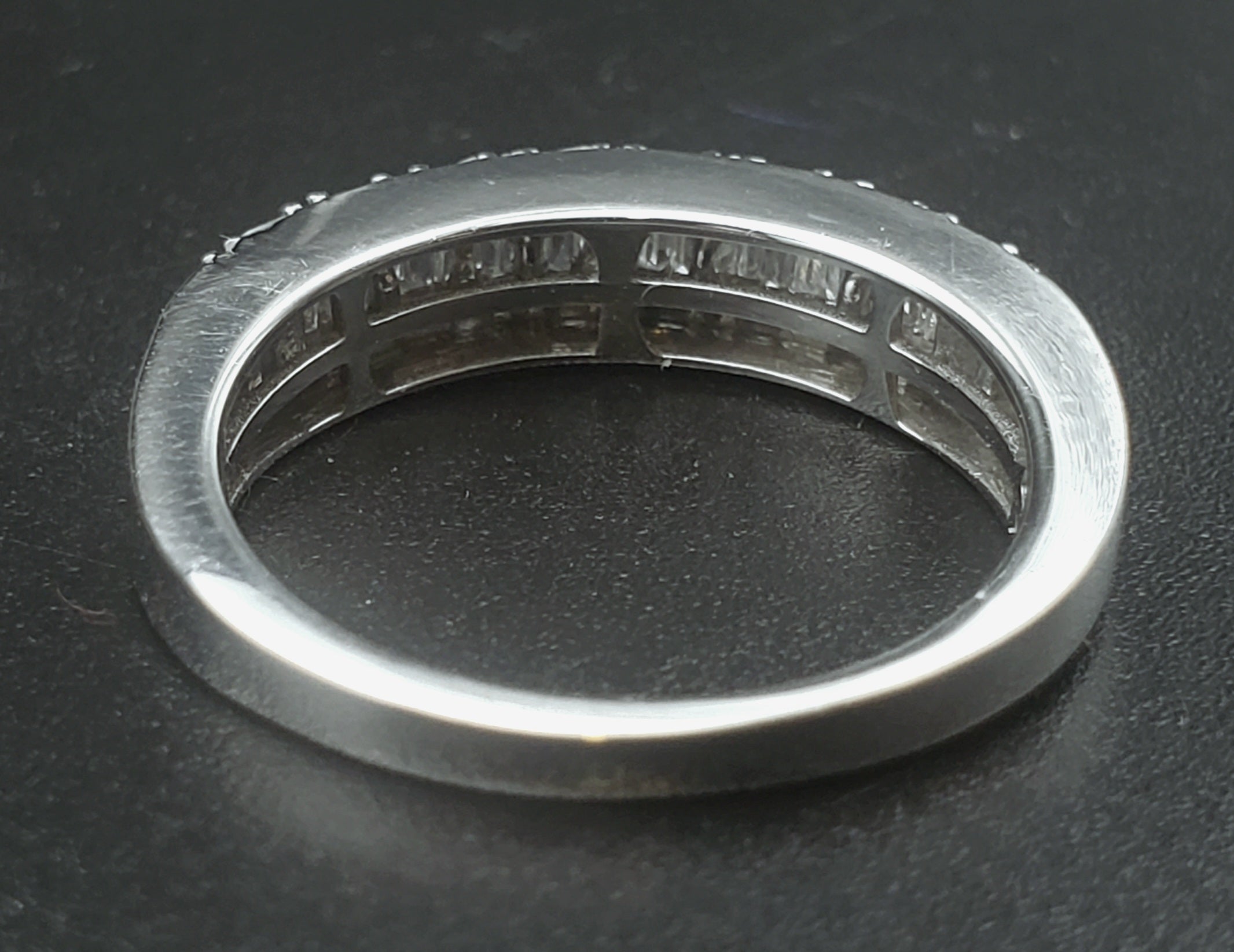 Vintage Baguette Diamonds Sterling Silver Band - Size 7