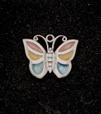 Sterling Silver and Enamel Butterfly Pendant