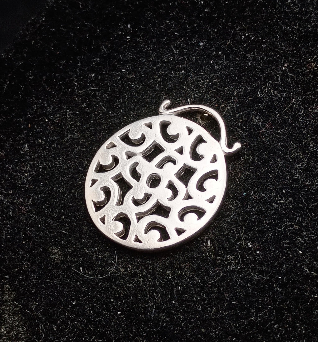 Vintage Sterling Silver Pierced Design Pendant