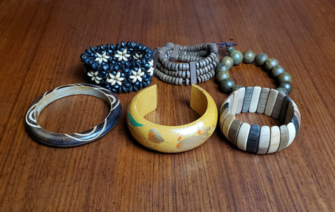 Collection of 6 Wood Bracelets!