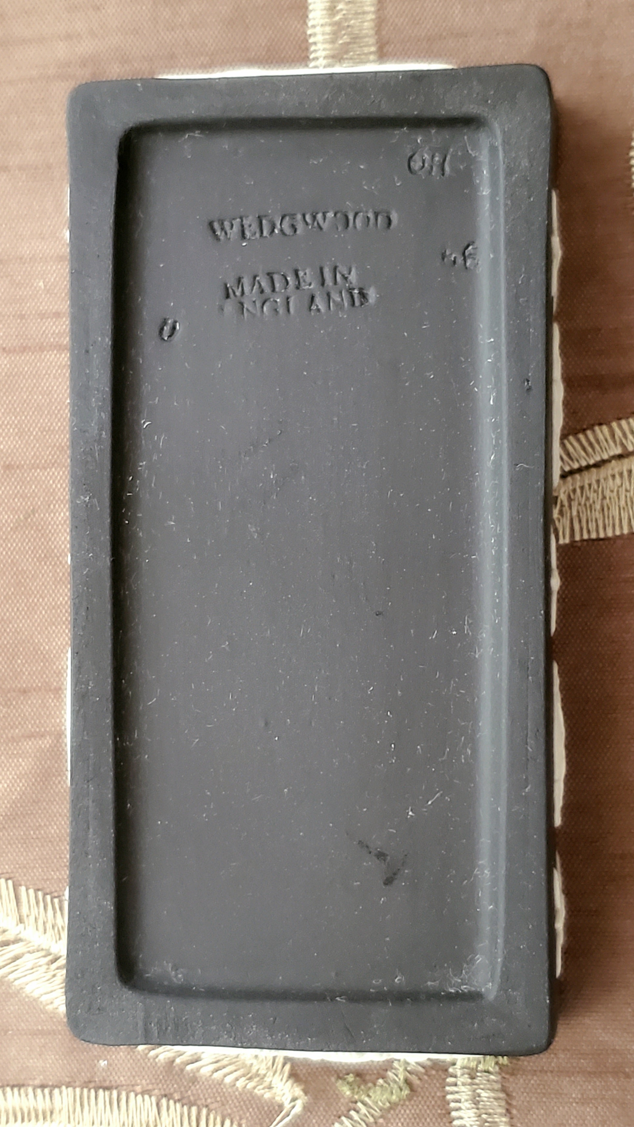 Wedgwood - Vintage Basalt Jasperware Rectangular Trinket Box