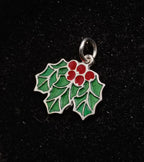 Vintage Sterling Silver Holly Leaves and Berries Charm