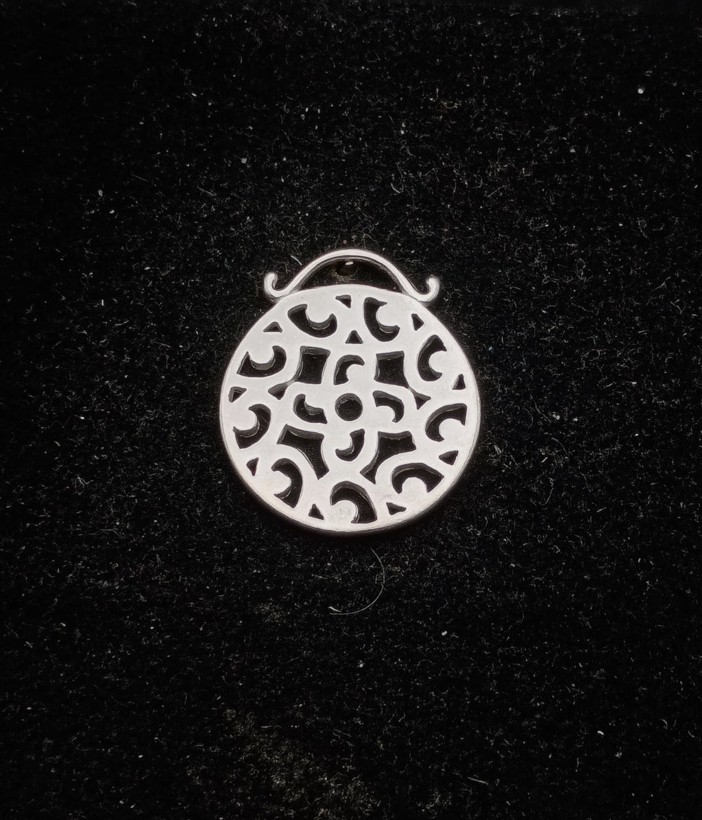 Vintage Sterling Silver Pierced Design Pendant