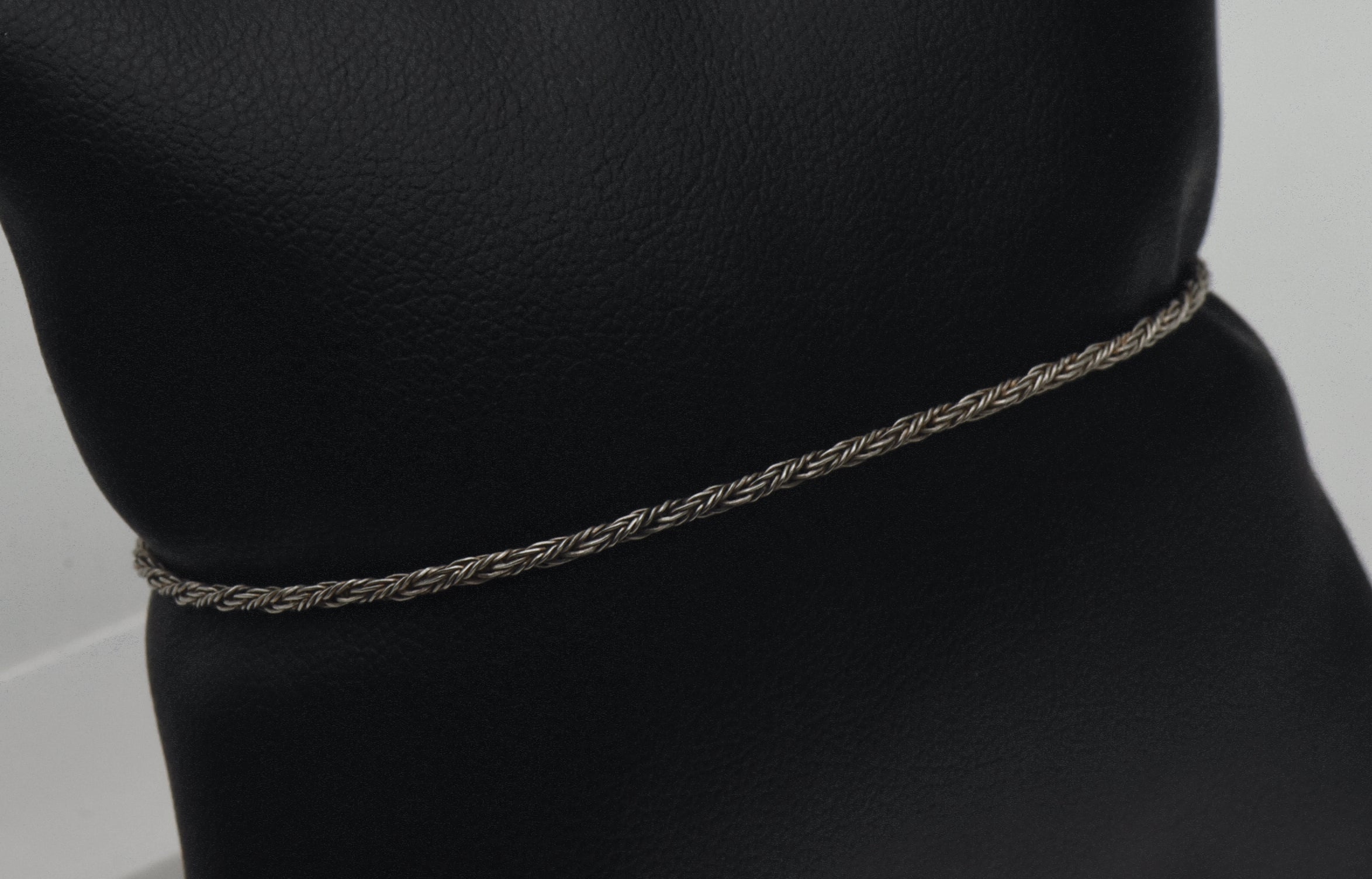 Vintage Italian Sterling Silver Rope Link Chain Bracelet