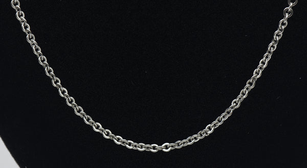 Vintage Silver Tone Metal Rolo Link Chain Necklace - 24"