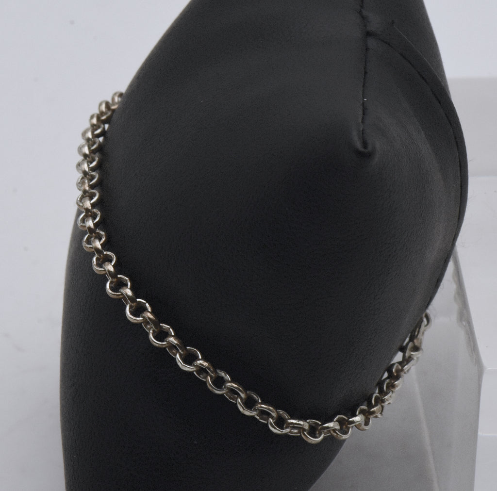 Vintage Italian Sterling Silver Rolo Link Bracelet - 7.5"