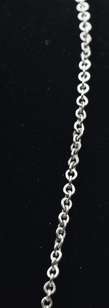 Vintage Silver Tone Metal Rolo Link Chain Necklace - 24"
