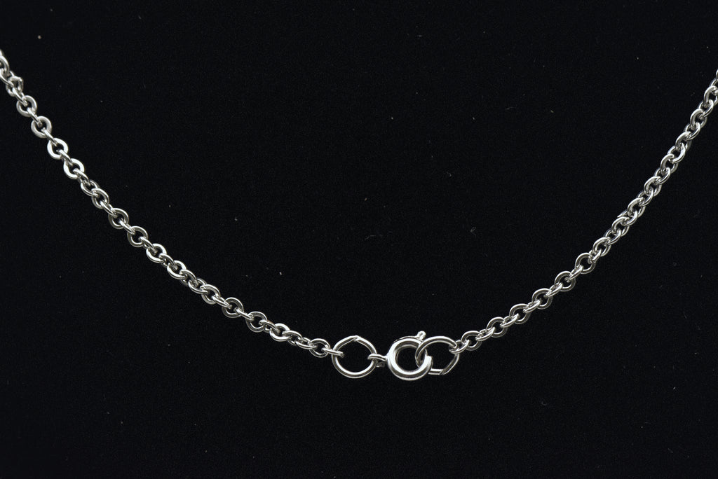 Vintage Silver Tone Metal Rolo Link Chain Necklace - 24"