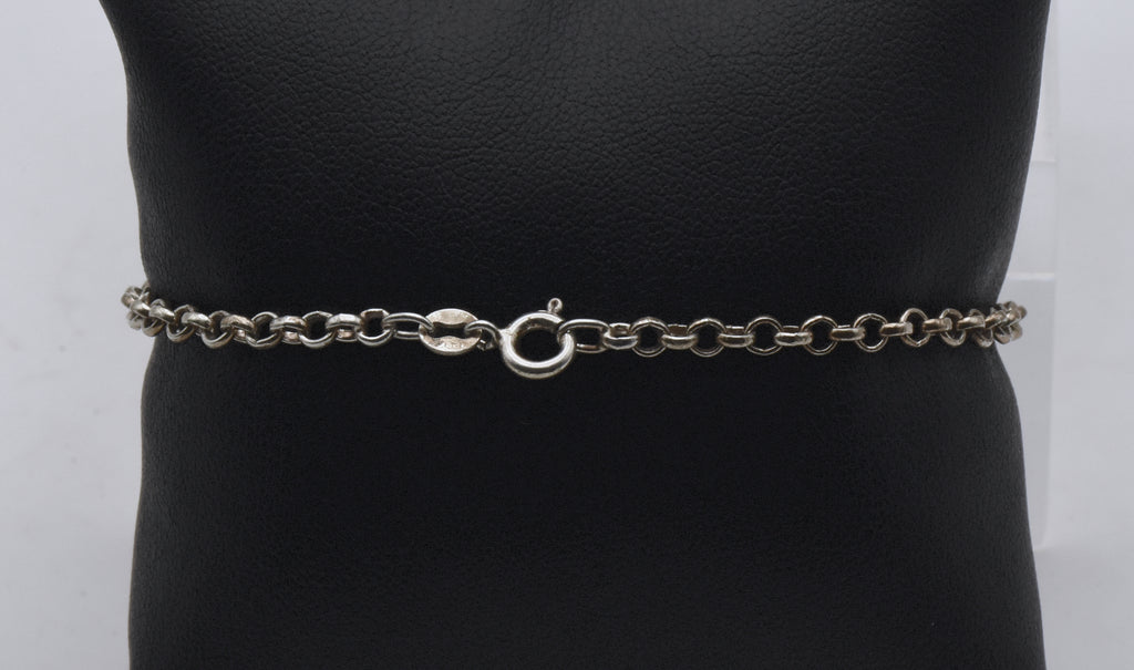 Vintage Italian Sterling Silver Rolo Link Bracelet - 7.5"