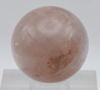 Rose Quartz with Hematite Inclusions Carved Sphere