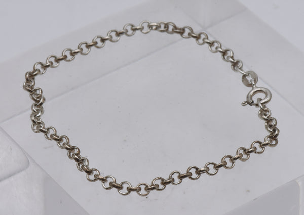 Vintage Italian Sterling Silver Rolo Link Bracelet - 7.5"