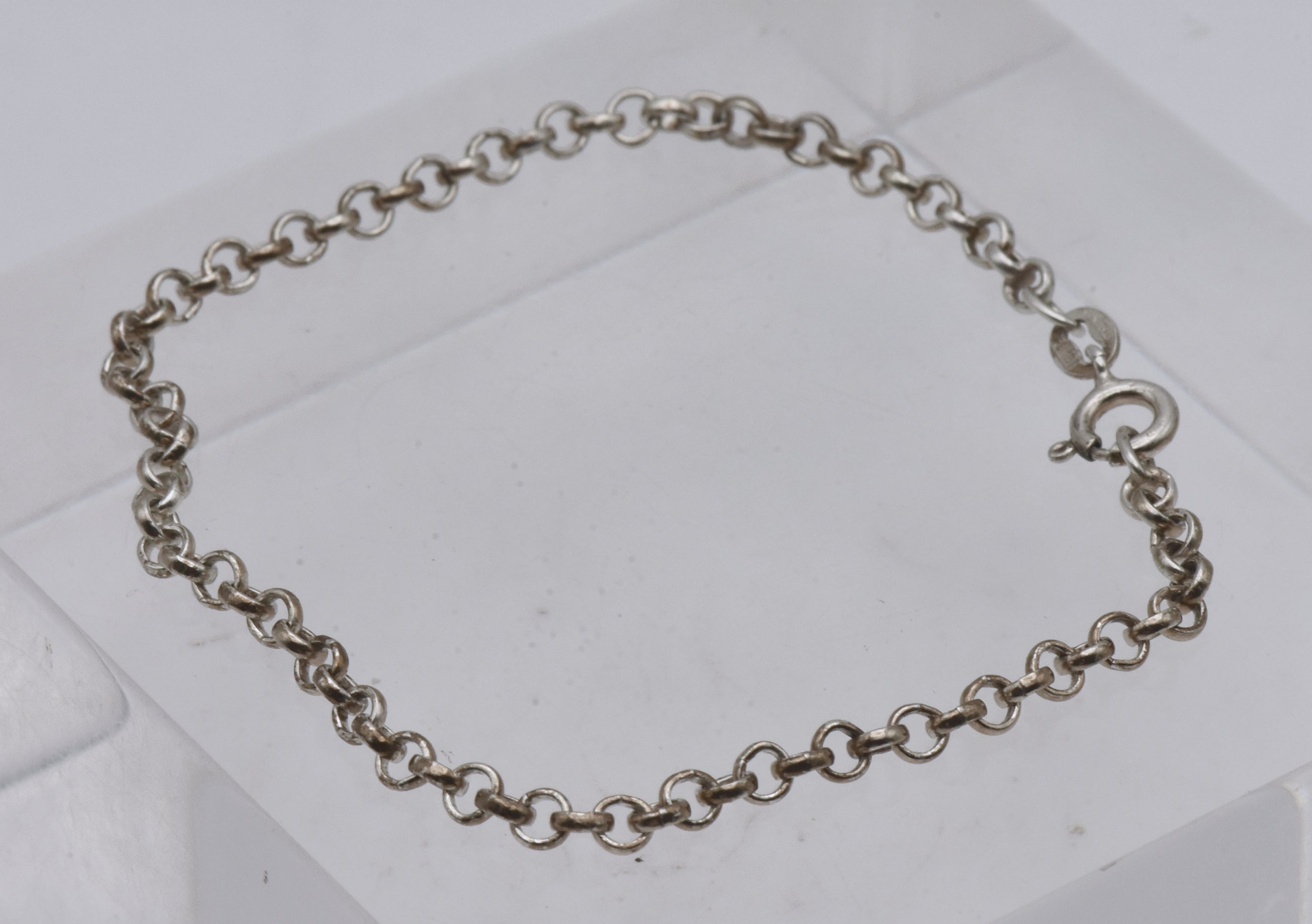 Vintage Italian Sterling Silver Rolo Link Bracelet - 7.5"