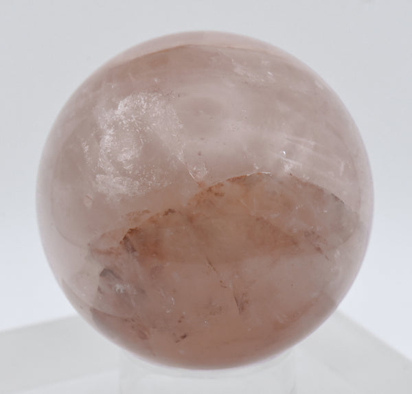 Rose Quartz with Hematite Inclusions Carved Sphere