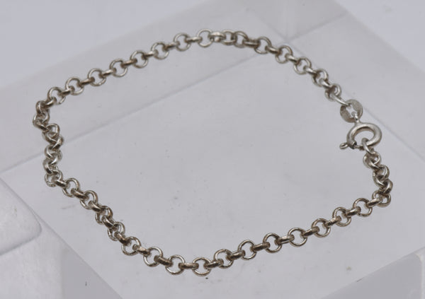 Vintage Italian Sterling Silver Rolo Link Bracelet - 7.5"