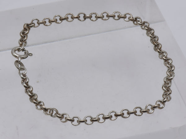 Vintage Italian Sterling Silver Rolo Link Bracelet - 7.5"