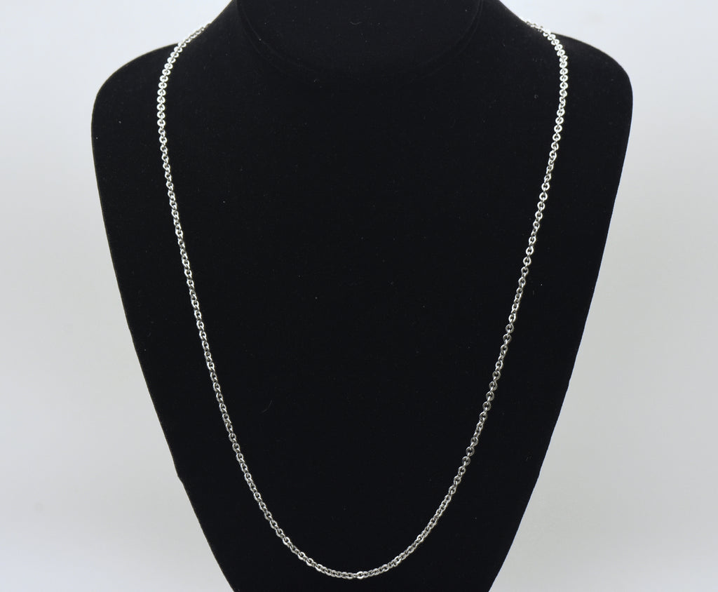Vintage Silver Tone Metal Rolo Link Chain Necklace - 24"