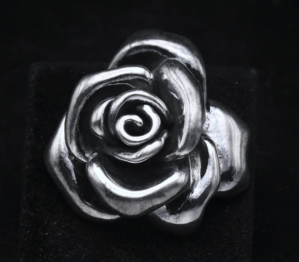 Vintage Sterling Silver Sculptural Rose Brooch/Pendant