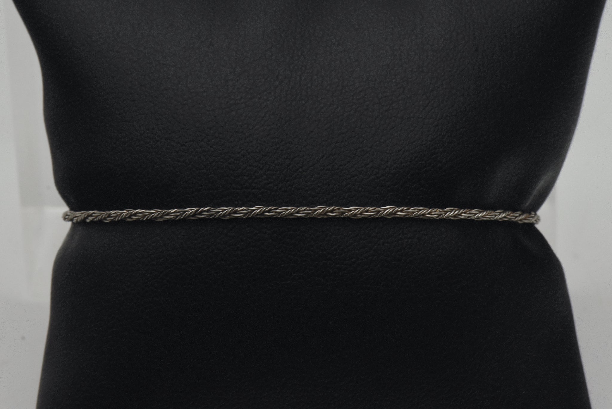 Vintage Italian Sterling Silver Rope Link Chain Bracelet