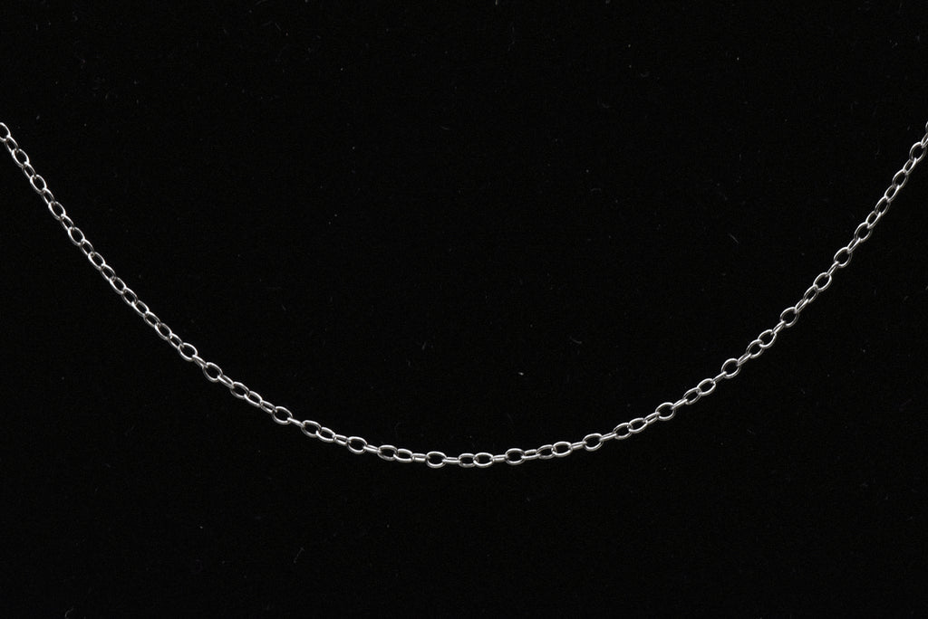 Vintage Sterling Silver Rolo Link Chain Necklace - 18.25"