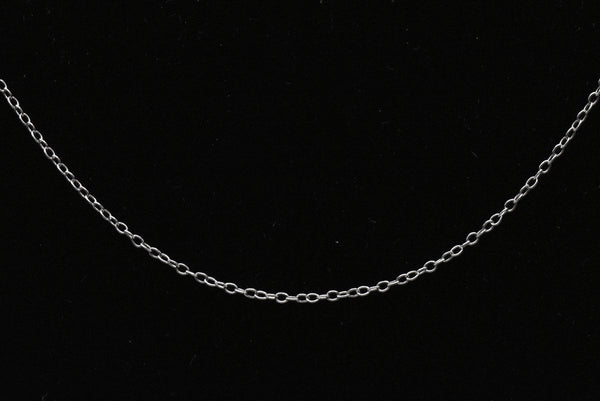 Vintage Sterling Silver Rolo Link Chain Necklace - 18.25"