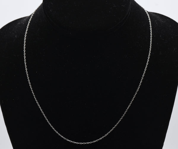 Vintage Sterling Silver Rolo Link Chain Necklace - 18.25"