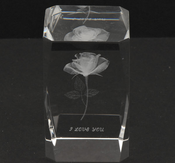 Glass "I Love You" Rose Bubblegram