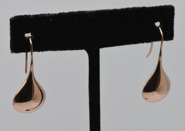 Rose Gold Tone Sterling Silver Teardrop Earrings